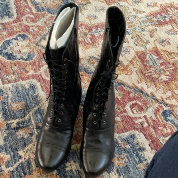 J.Jill leather lace up boots with side zipper - Picture 2 of 8